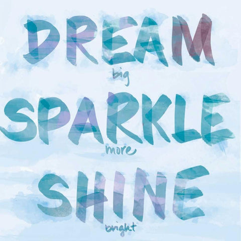 Dream, Sparkle, Shine White Modern Wood Framed Art Print by SD Graphics Studio