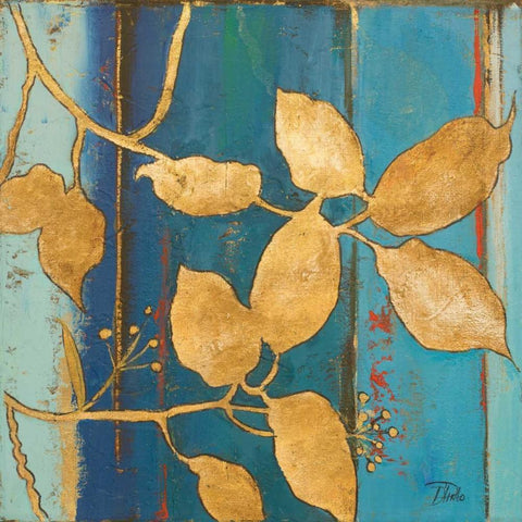 Golden Blue II White Modern Wood Framed Art Print by Pinto, Patricia