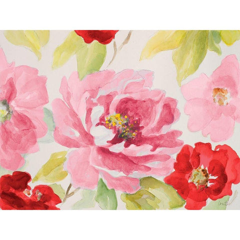 Floral Delicate in Pink II White Modern Wood Framed Art Print by Loreth, Lanie