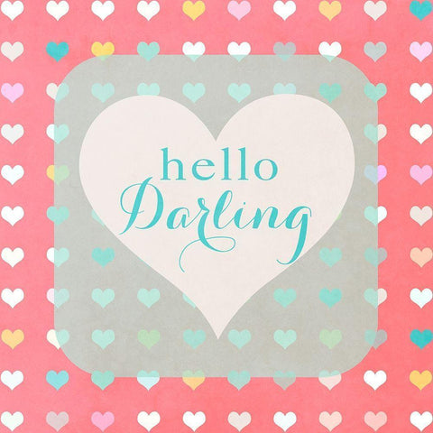 Hello Darling Gold Ornate Wood Framed Art Print with Double Matting by Lake, Shelley