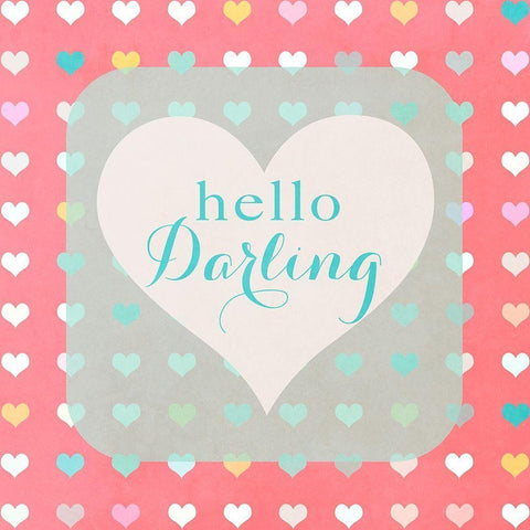Hello Darling Black Ornate Wood Framed Art Print with Double Matting by Lake, Shelley
