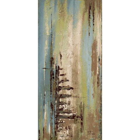 The Blue and Green Ones I Black Modern Wood Framed Art Print with Double Matting by Pinto, Patricia