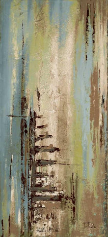 The Blue and Green Ones I White Modern Wood Framed Art Print with Double Matting by Pinto, Patricia