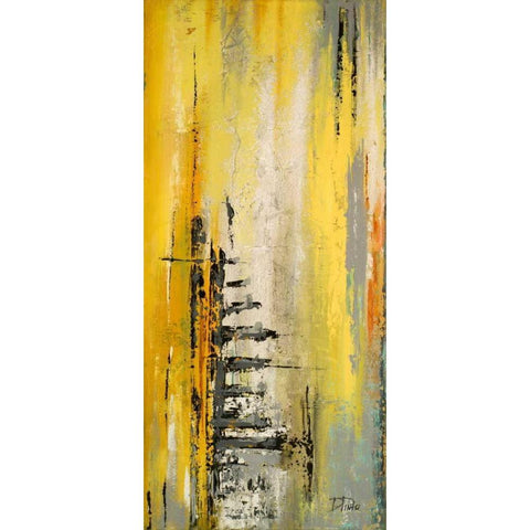 The Yellow and Silver Ones I Black Modern Wood Framed Art Print with Double Matting by Pinto, Patricia