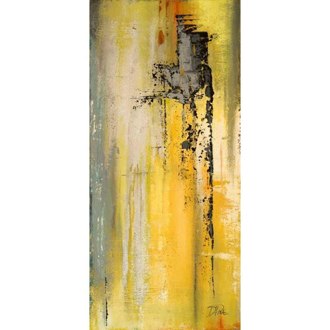 The Yellow and Silver Ones II Black Modern Wood Framed Art Print with Double Matting by Pinto, Patricia