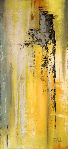 The Yellow and Silver Ones II White Modern Wood Framed Art Print with Double Matting by Pinto, Patricia