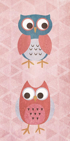 Owl See White Modern Wood Framed Art Print with Double Matting by SD Graphics Studio