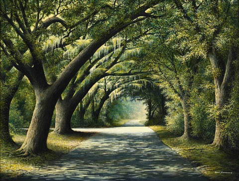 Favorite Path Black Ornate Wood Framed Art Print with Double Matting by Nawrocke, Bruce