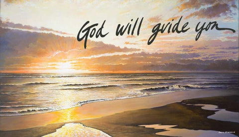 God Will Guide You White Modern Wood Framed Art Print with Double Matting by Nawrocke, Bruce