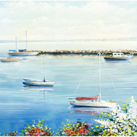 The Marina I Gold Ornate Wood Framed Art Print with Double Matting by Nawrocke, Bruce