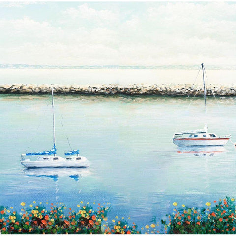 The Marina II White Modern Wood Framed Art Print by Nawrocke, Bruce
