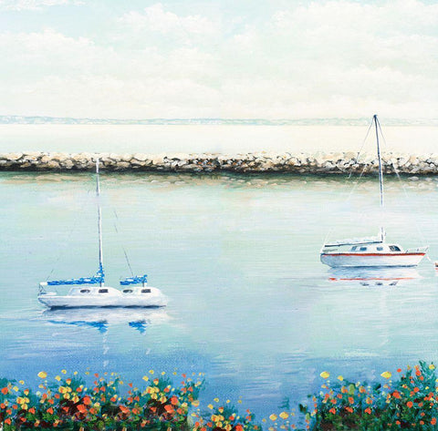 The Marina II White Modern Wood Framed Art Print with Double Matting by Nawrocke, Bruce