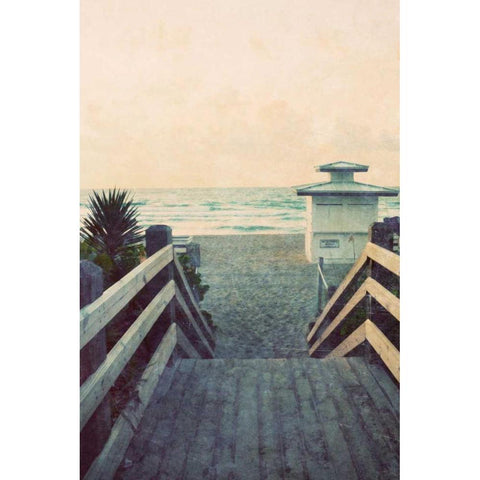 Filtered Beach Photo I White Modern Wood Framed Art Print by Peck, Gail