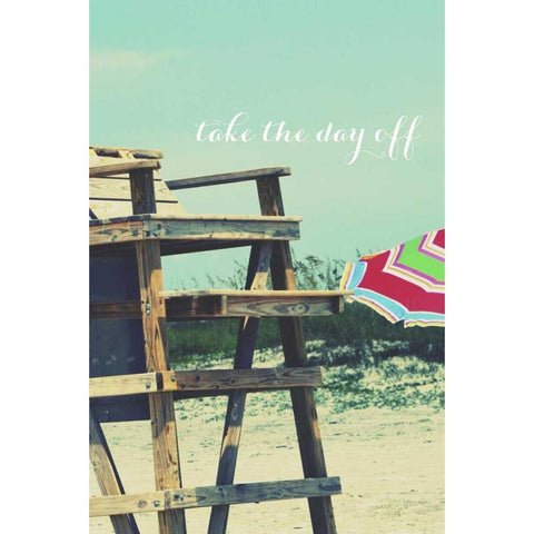 Take the Day Off Black Modern Wood Framed Art Print with Double Matting by Peck, Gail