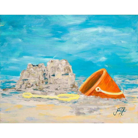 Sandcastles I Black Modern Wood Framed Art Print by DeRice, Julie