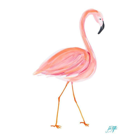 Flamingo Walk I Black Modern Wood Framed Art Print by DeRice, Julie
