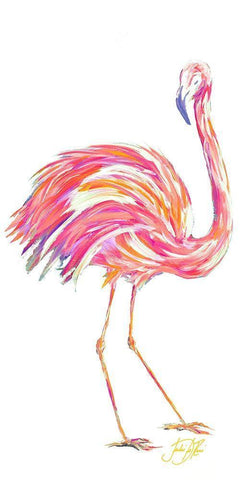 Punchy Flamingo II Black Ornate Wood Framed Art Print with Double Matting by DeRice, Julie