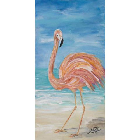 Flamingo II Black Modern Wood Framed Art Print by DeRice, Julie