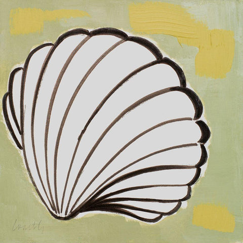 Modern Shell IV White Modern Wood Framed Art Print by Loreth, Lanie