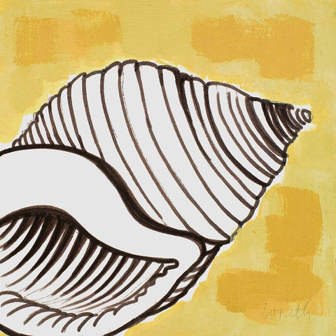 Modern Shell II White Modern Wood Framed Art Print by Loreth, Lanie