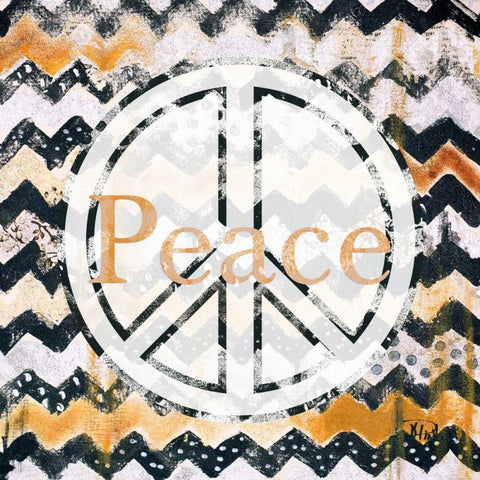 Love and Peace Square II Black Ornate Wood Framed Art Print with Double Matting by Pinto, Patricia