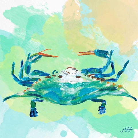 Watercolor Sea Creatures I Black Modern Wood Framed Art Print by DeRice, Julie