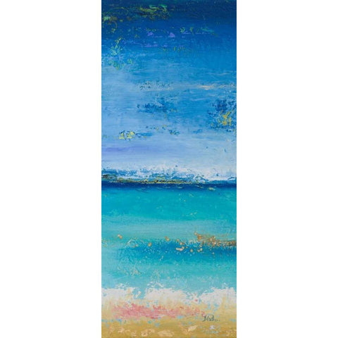 The Sea Panel I Gold Ornate Wood Framed Art Print with Double Matting by Pinto, Patricia