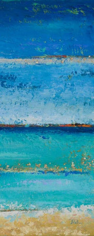 The Sea Panel II White Modern Wood Framed Art Print with Double Matting by Pinto, Patricia