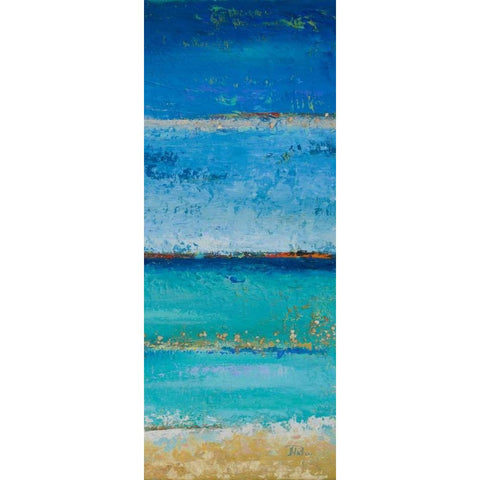 The Sea Panel II Black Modern Wood Framed Art Print by Pinto, Patricia
