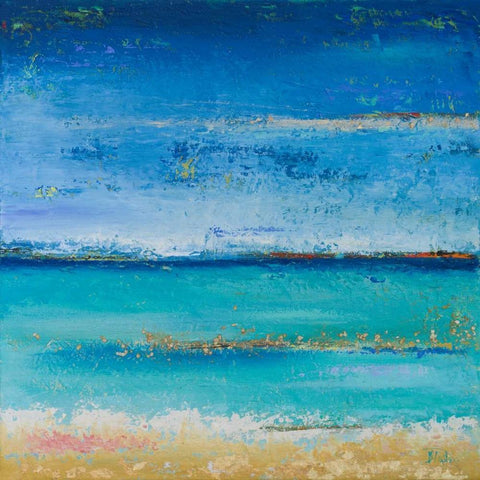 The Sea White Modern Wood Framed Art Print by Pinto, Patricia