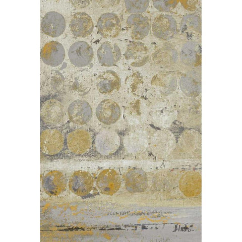 Dots on Gold I White Modern Wood Framed Art Print by Pinto, Patricia