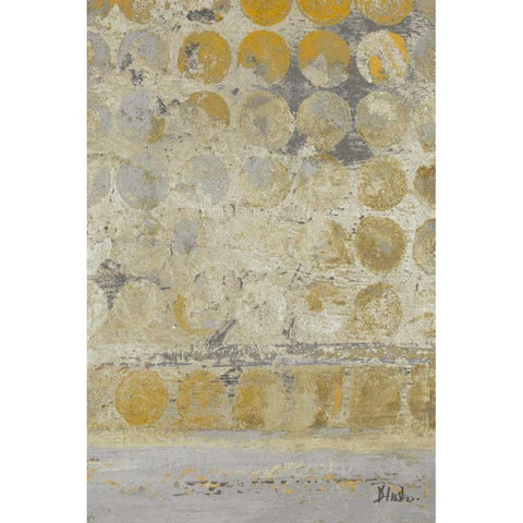 Dots on Gold II White Modern Wood Framed Art Print by Pinto, Patricia