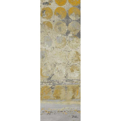 Dots on Gold Panel II White Modern Wood Framed Art Print by Pinto, Patricia