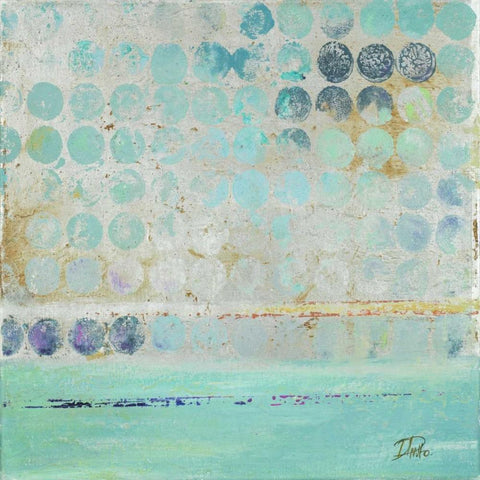 Dots on Silver White Modern Wood Framed Art Print with Double Matting by Pinto, Patricia