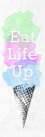 Watercolor Cone I White Modern Wood Framed Art Print with Double Matting by SD Graphics Studio