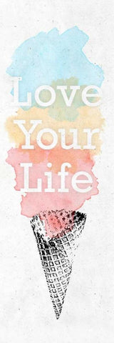 Watercolor Cone II White Modern Wood Framed Art Print with Double Matting by SD Graphics Studio