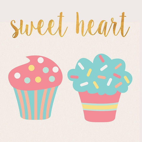 Cupcakes II White Modern Wood Framed Art Print with Double Matting by SD Graphics Studio