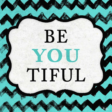 Be You Tiful Black Ornate Wood Framed Art Print with Double Matting by Pinto, Patricia