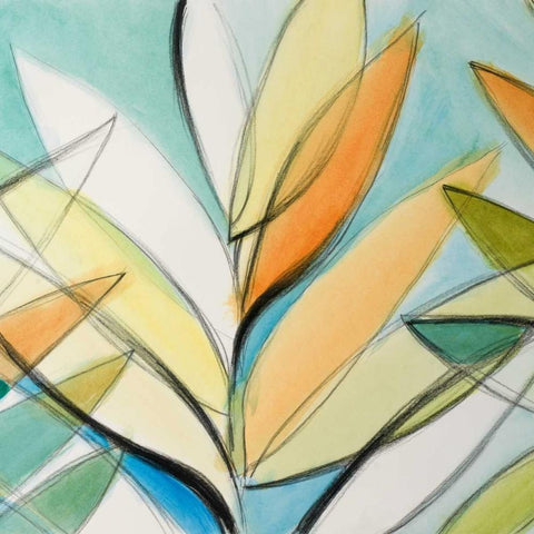 Palm Abstract I White Modern Wood Framed Art Print by Loreth, Lanie