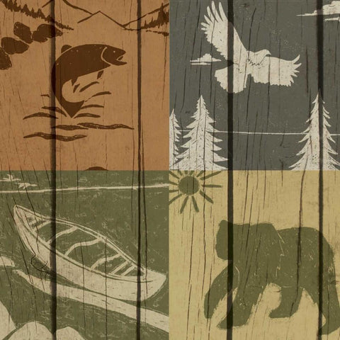 Lodge Four Pack I Black Modern Wood Framed Art Print by Biscardi, Nicholas