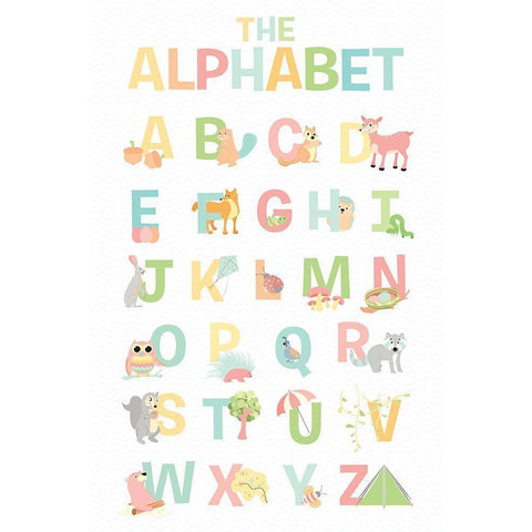 The Alphabet Black Modern Wood Framed Art Print with Double Matting by Josefina