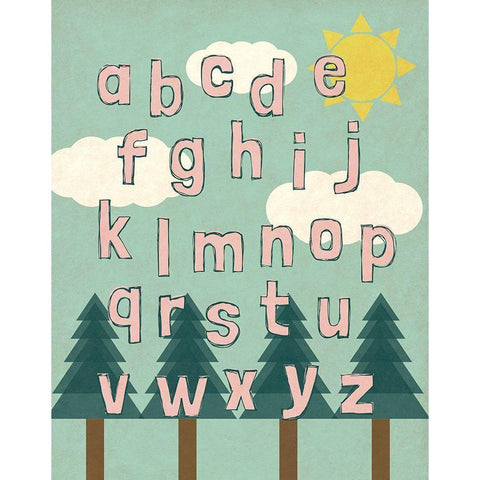 Forest Letters Black Modern Wood Framed Art Print by SD Graphics Studio