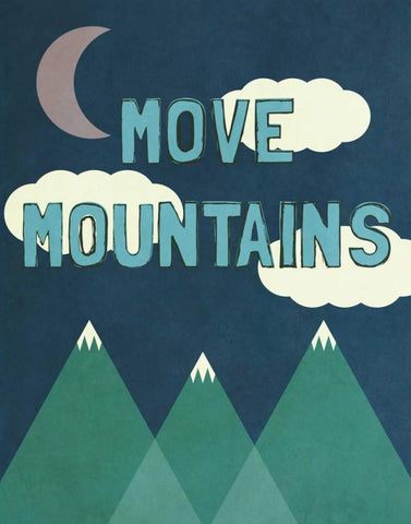 Young Mountains II White Modern Wood Framed Art Print with Double Matting by SD Graphics Studio