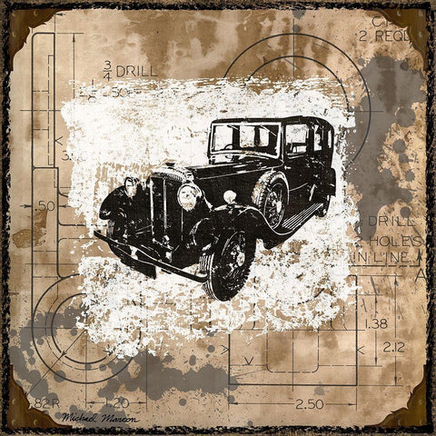 Vintage Ride I White Modern Wood Framed Art Print by Marcon, Michael