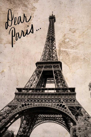 Dear Paris White Modern Wood Framed Art Print with Double Matting by Navas, Emily