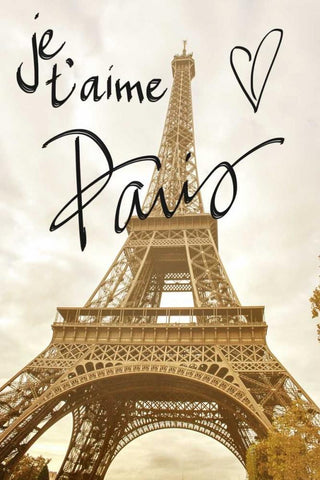 Je taime Paris White Modern Wood Framed Art Print with Double Matting by Navas, Emily