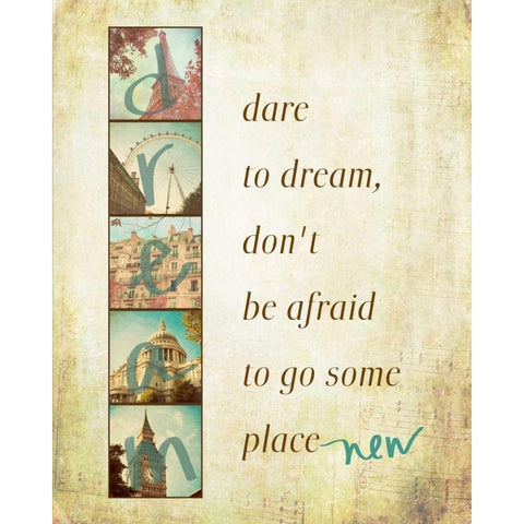 Dare to Dream White Modern Wood Framed Art Print by Navas, Emily