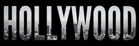 Hollywood Cityscape Black Ornate Wood Framed Art Print with Double Matting by Navas, Emily