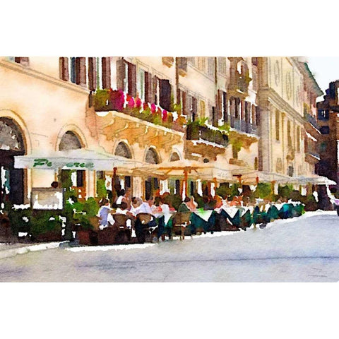 Cafe Italia Black Modern Wood Framed Art Print with Double Matting by Navas, Emily