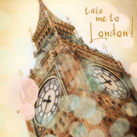 Take Me To London Gold Ornate Wood Framed Art Print with Double Matting by Navas, Emily